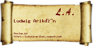 Ludwig Arikán névjegykártya